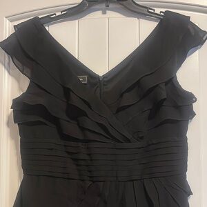 Elegant Black Ruffled Dress. Size 12.